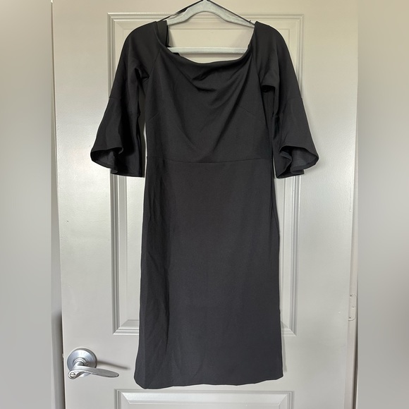 H&M Off Shoulder Bell Sleeves Black Dress - Picture 4 of 8